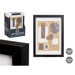 18X24CM BLACK PASSE-PARTOUT WOOD PHOTOFRAME 