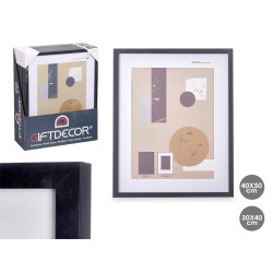 30X40CM BLACK PASSE-PORTOUT WOOD PHOTOFRAME 