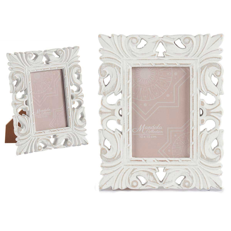 WHITE WOOD PHOTO FRAME 10X15