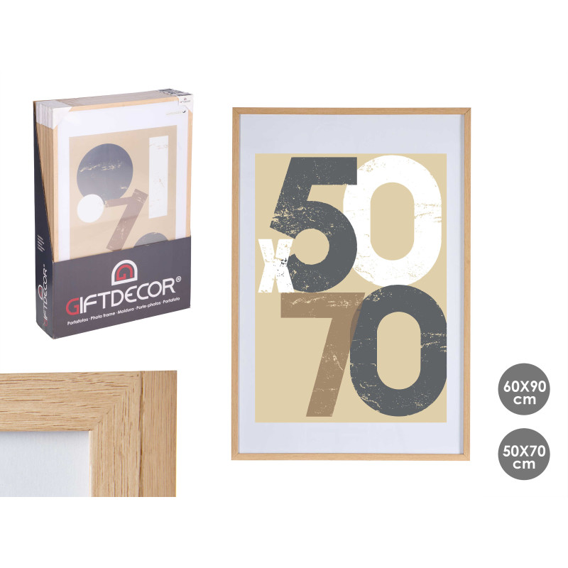 PORTAFOTO PARETE LEGNO PASSE-PORTOUT 50X70CM NATUR