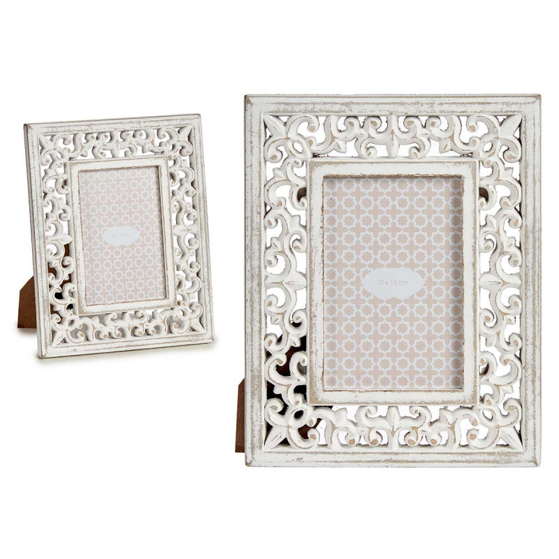 WHITE WOOD PHOTO FRAME 10X15
