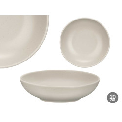 ASSIETTE CREUSE 20 CM À POIS GRIS CLAIR