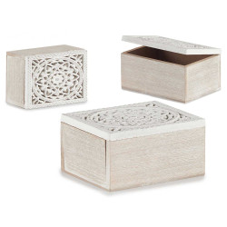 RECTANGULAR WHITE WOODEN BOX