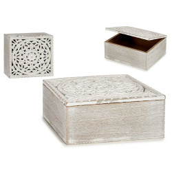 CAJA CALADA MADERA RECTANGULAR BLANCO