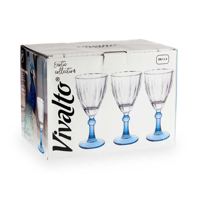 COPA VINO COLOR AZUL 275ML