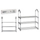 PORTE-CHAUSSURES 3 HAUTEURS 4 BARRES ÉTAGÈRES NOIR