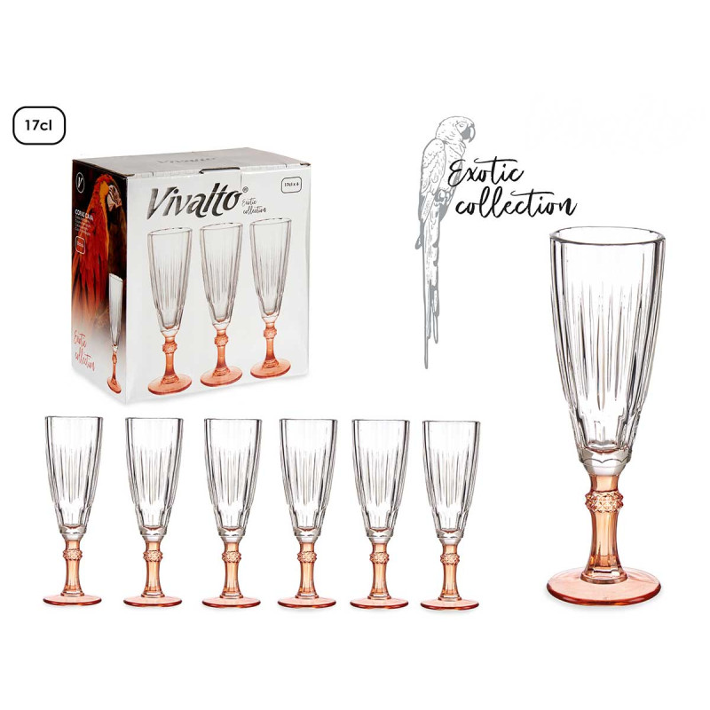 BICCHIERE CAVA COLOR SALMONE 170ML