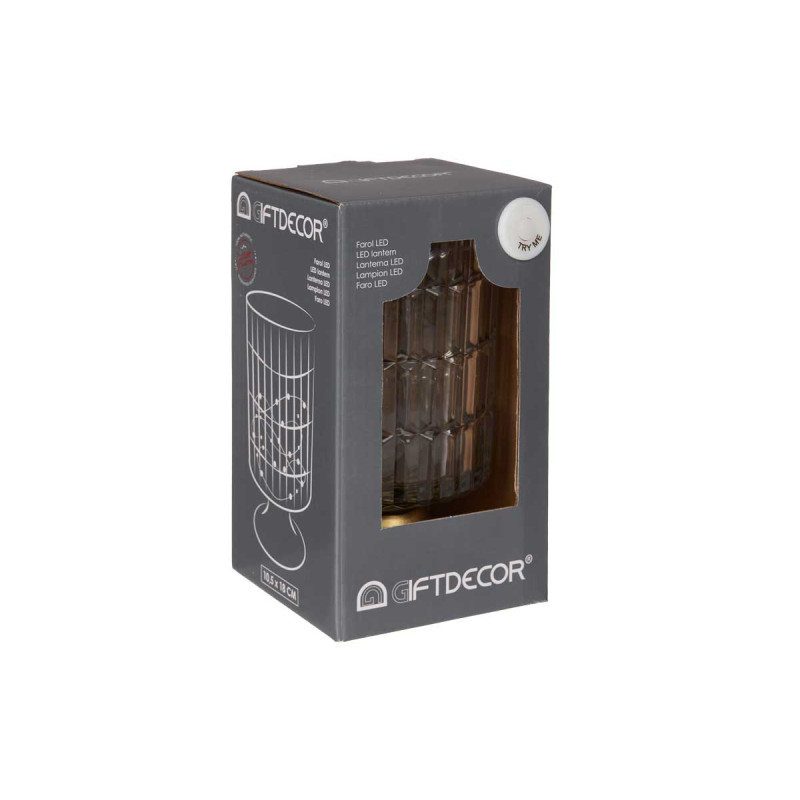LANTERNA LED BASE METALLO TRASPARENTE
