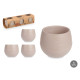 SET 3 POTS RÉSERVOIR D'EAU 6 CM TAUPE