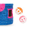 CAT SCRATCHER ROPE BALL BELLS ASSORT 3 COLOURS
