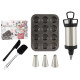 SET PATISSERIE MOULE POCHE A DOUILLE ET SPATULE 