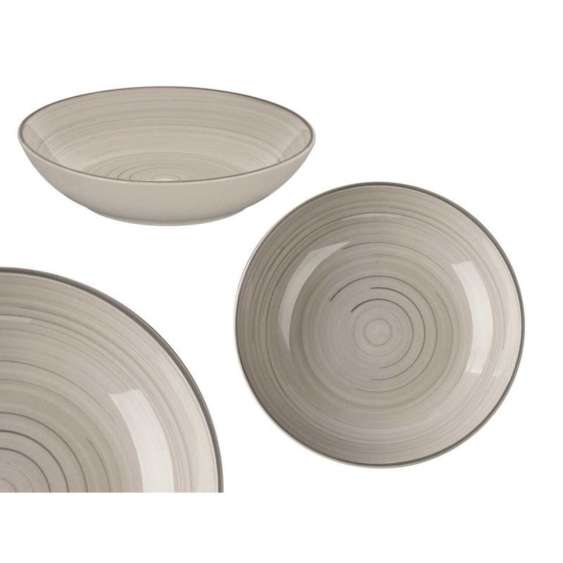 ASSIETTE CREUSE 21 CM SPIRAL GRIS
