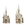 MAISON DE NOEL GRIS GRAND AVEC TOUR LUMIERE LED 