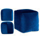 POUF CARRE VELOURS 30X30CM BLEU