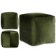 30X30CM GREEN ROUND VELVET POUFFE 