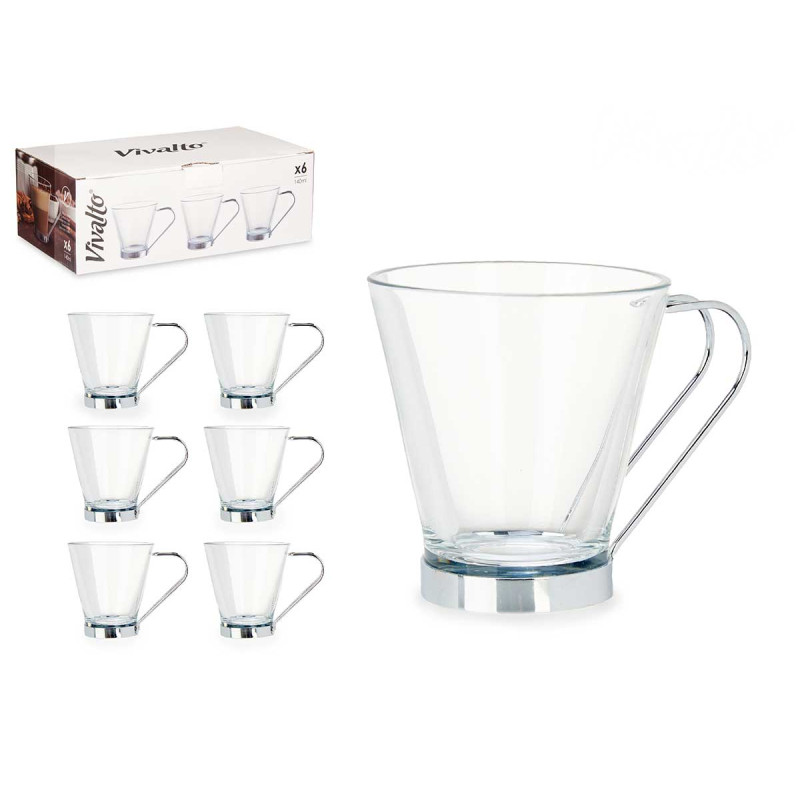 TASSE VERRE POIGNÉE MÉTAL 140 ML PETIT CAFÉ AU 