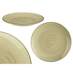 PLATO LLANO 27 CM ESPIRAL VERDE OLIVA 