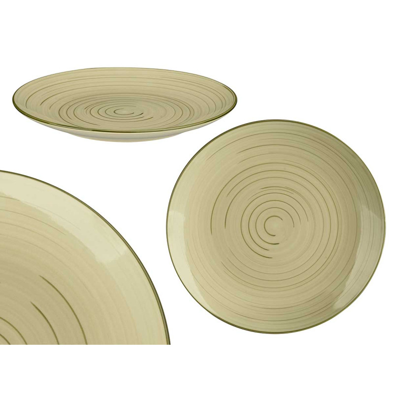 ASSIETTE PLATE 27 CM SPIRAL VERT OLIVE