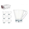 TASSE VERRE AVEC POIGNÉE MÉTAL 85 ML CAFÉ 