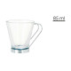 TAZA VIDRIO CON ASA METAL 85 ML CAFE