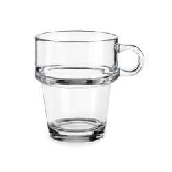 TAZZA IN VETRO IMPILABILE 270 ML CON MANICO