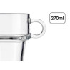 TAZA VIDRIO APILABLE 270 ML CON ASA
