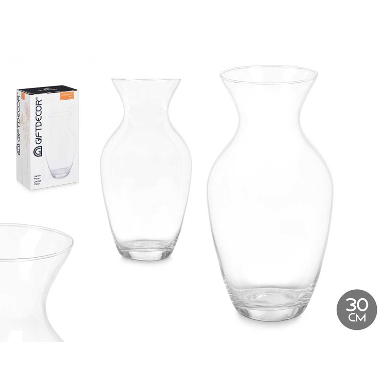 VASE EN VERRE COL ÉTROIT 30CM