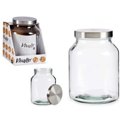 GLASS POT WITH METAL LID