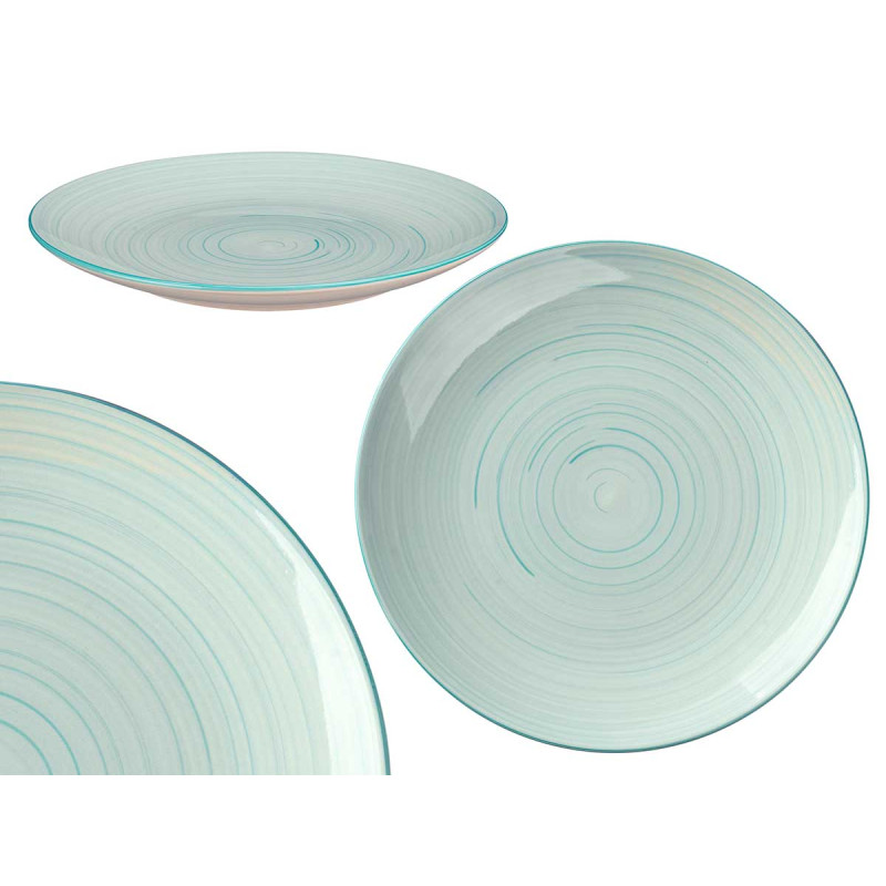 ASSIETTE PLATE 27 CM SPIRAL BLEU