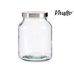 CONTENITORE IN VETRO CON COPERTURA IN METALLO