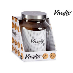 CONTENITORE IN VETRO CON COPERTURA IN METALLO