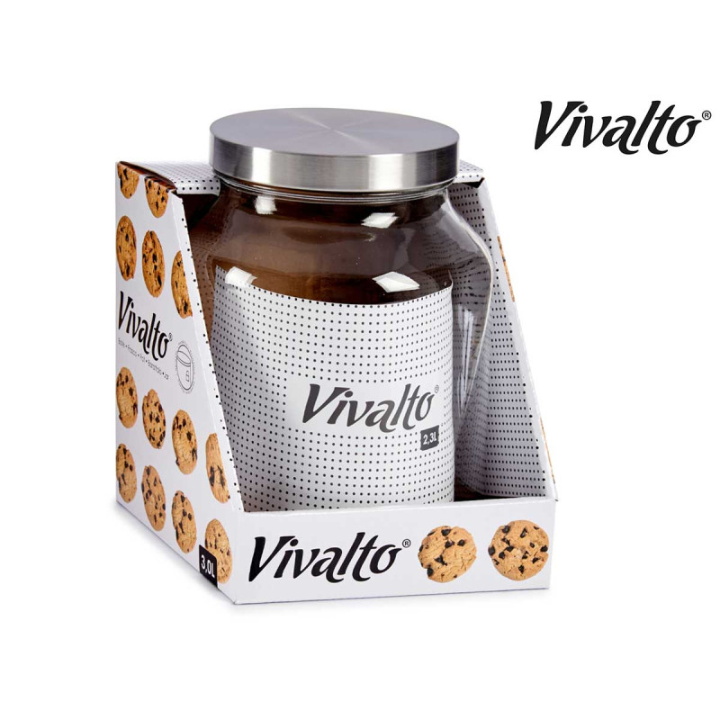 CONTENITORE IN VETRO CON COPERTURA IN METALLO