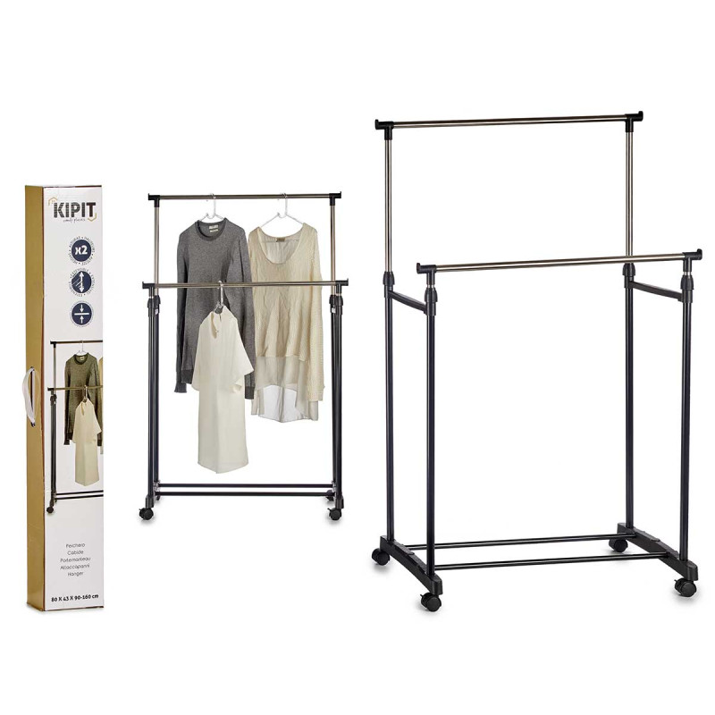 CABIDE DUPLO DE METAL COM RODAS 