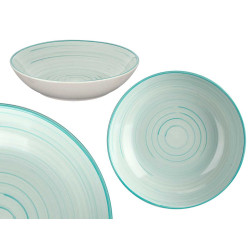 ASSIETTE CREUSE 21 CM SPIRAL BLEU