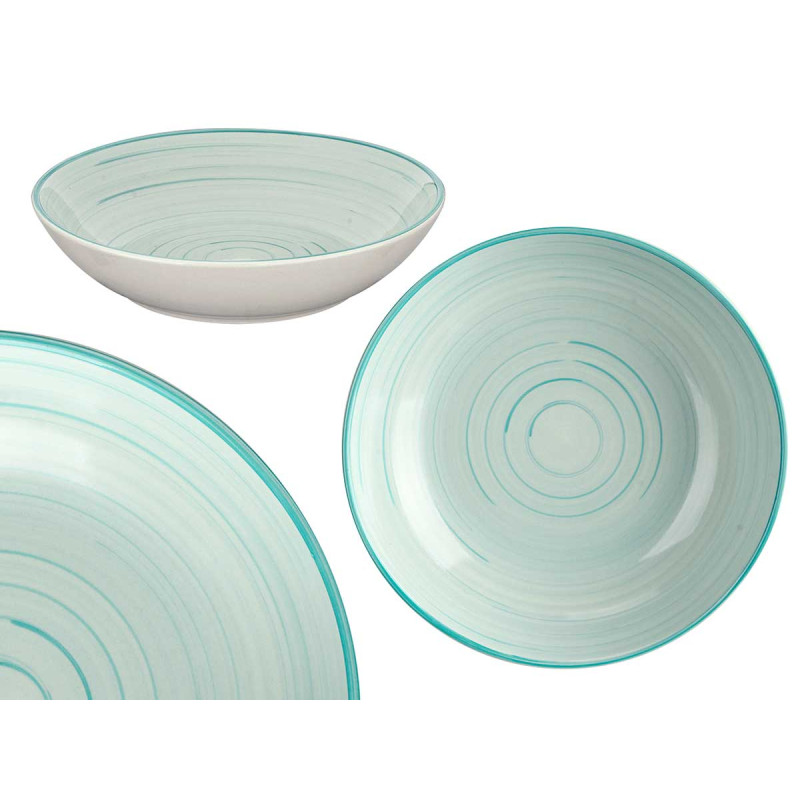 ASSIETTE CREUSE 21 CM SPIRAL BLEU