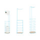 ROLL HOLDER BAMBOO METAL W/BLUE TANK 
