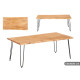 MESA AUXILIAR MADEIRA LIVE EDGE 120 X 60 X 46 CM