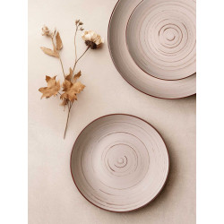 SERVIÇO DE MESA 12 PEÇAS ESPIRAL COR TERRA