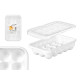 SUPORTE PLASTICO PARA 15 OVOS BRANCO TRANSPARENTE