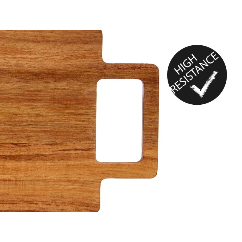 TABLE A DECOUPER BOIS ET MARBRE NOIR AVEC ANSE