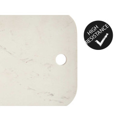 TAGLIERE IN LEGNO E MARMO BIANCO 38CM