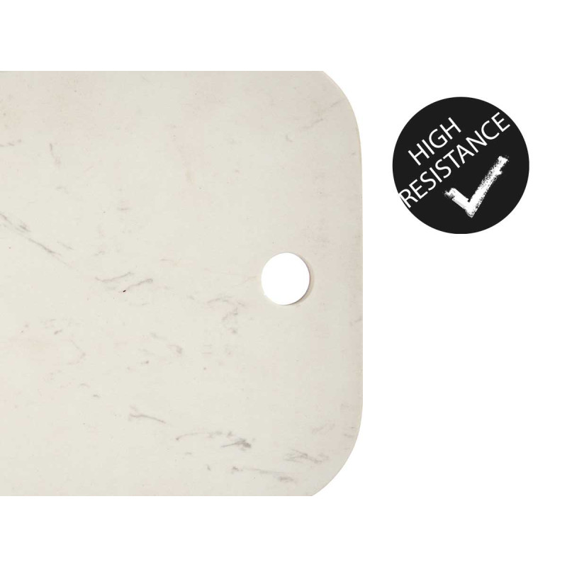 TAGLIERE IN LEGNO E MARMO BIANCO 38CM