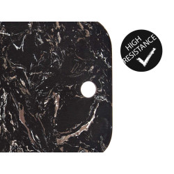 TAGLIERE IN LEGNO E MARMO NERO 38CM