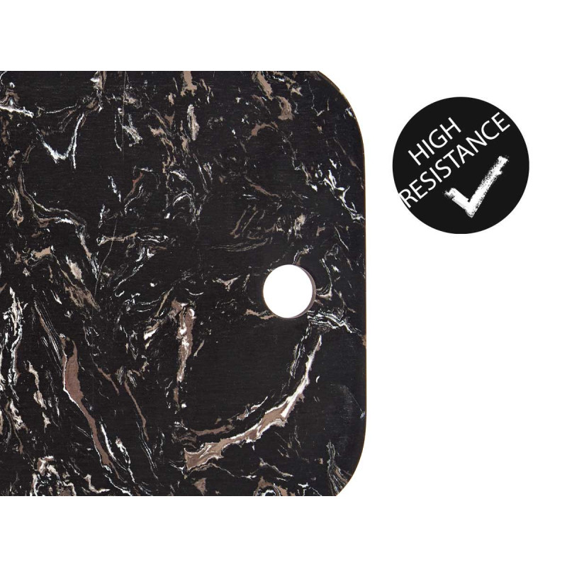 TAGLIERE IN LEGNO E MARMO NERO 38CM
