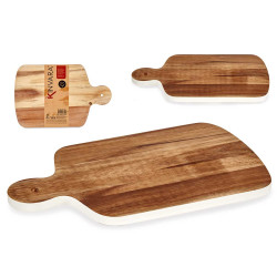 TAGLIERE IN LEGNO CON BORDO BIANCO 40CM