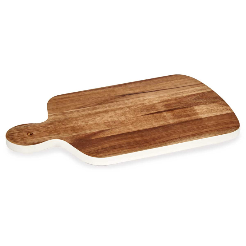 TAGLIERE IN LEGNO CON BORDO BIANCO 40CM