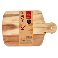 TABLA CORTAR MADERA CON BORDE BLANCO 40CM