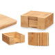 SET 6 SOUS-VERRES CARRÉ EN BAMBOU AVEC SUPPORT 