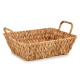 HIGH RECTANGULAR STRAW CENTERPIECE DISH W HANDLE