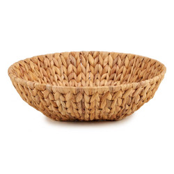 HIGH MEDIUM ROUND STRAW CENTERPIECE DISH W HANDLE 